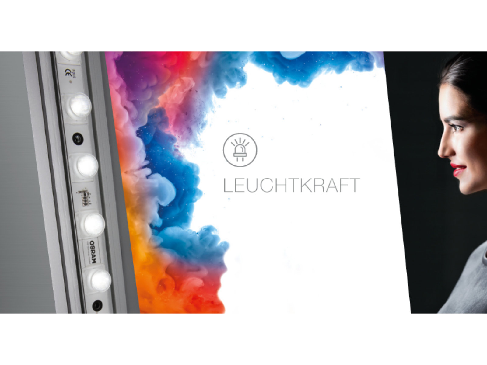 Akkubetriebener LED-Messewand-Rahmen - auf Rollen - mit SaUV-Druck - Vorder- und Rückseite | LEDUP Battery
