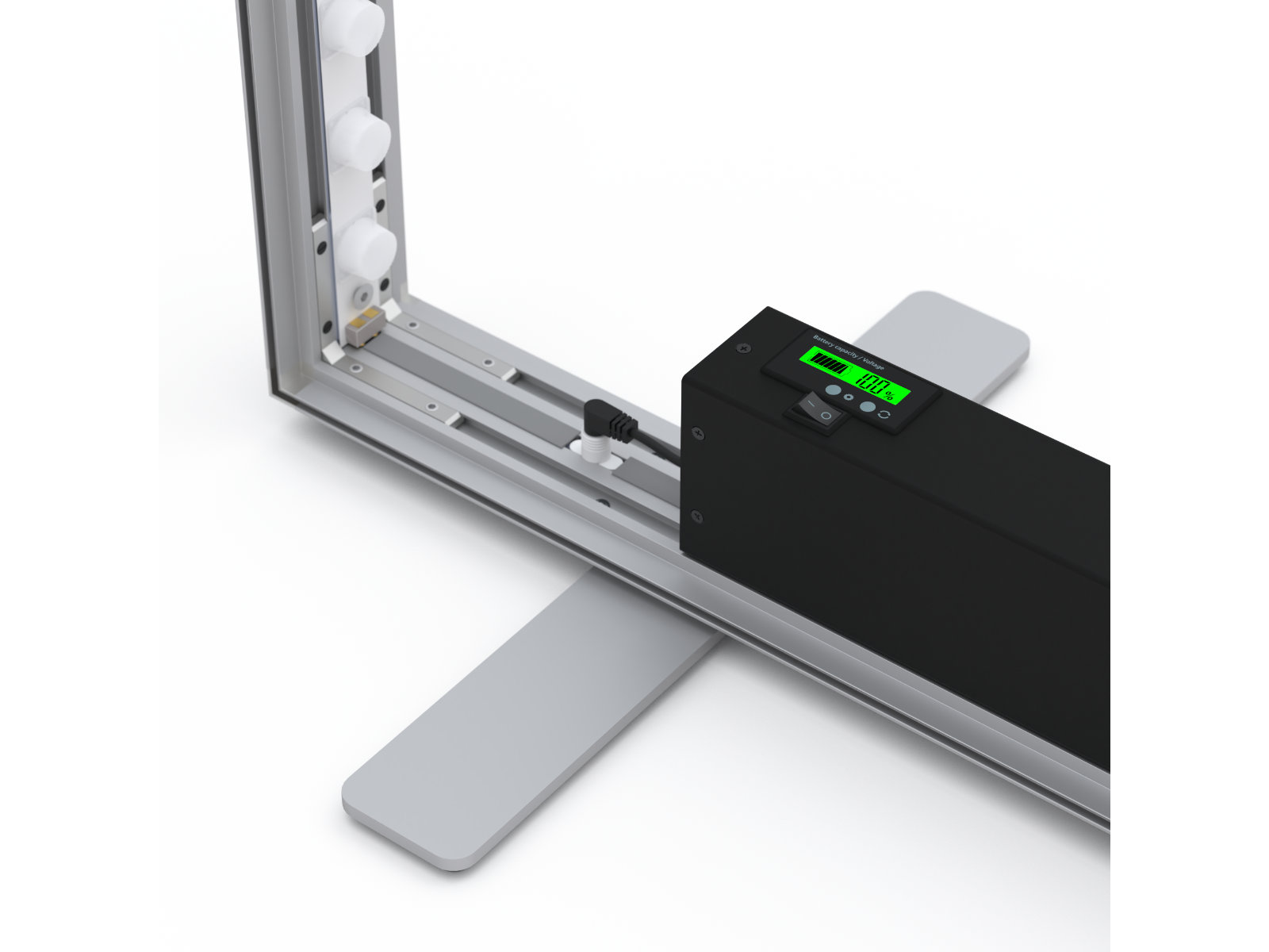 Akkubetriebener LED-Messewand-Rahmen - auf Rollen - mit SaUV-Druck - Vorder- und Rückseite | LEDUP Battery